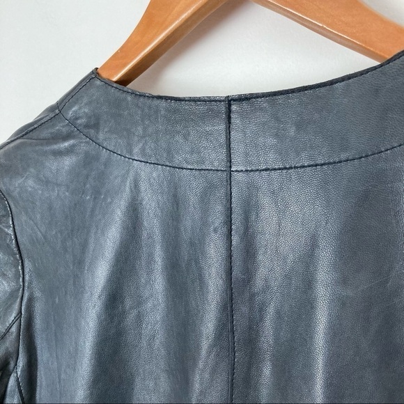 VINCE Lamb Leather Tunic Shift Dress - Picture 13 of 14